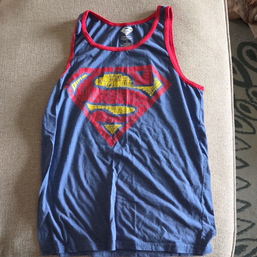 DC Comics Superman Adult Tank Top - Blue and Red